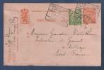 ENTIER POSTAL GRAND DUCHE DE LUXEMBOURG 7 1/2 CENT. - 1919 DE TROIS VIERGES VERS AULNOYE NORD FRANCE + TIMBRE 5 CENT. - Entiers Postaux