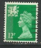 WALES GB 1986 12p BRIGHT EMERALD USED MACHIN STAMP SG W36 (F235) - Pays De Galles