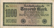 Billete 1000 Mark ALEMANIA REICH Año 1922 - 1.000 Mark