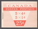 Canada 1956 Combination Booklet BK51i Type III Cover, Panes 337a , 340a  12mm Staple MNH - Carnets Complets