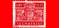 SAN MARINO - 1945 - NUOVO - Stemma - Segnatasse - 15 C. • Stemma Di San Marino • Rosso - Strafport