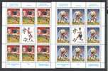 Jugoslawien – Yugoslavia 1990 World Cup Football Championships Mini Sheets Of 8 + Label MNH; Michel # 2412-13 - Blocks & Sheetlets