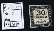 France Taxe Maury  6,  Obl., 1859, 30  C Noir, Cote € 150, - 1859-1959 Afgestempeld