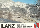 ILANZ Die Erste Stadt Am Rhein Mit Wappen 4-Bilder-Karte 1983 - Ilanz/Glion