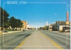 Beaver UT Utah, Main Street Scene, Autos, C1980s Vintage Postcard - Sonstige & Ohne Zuordnung