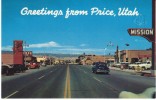 Price UT Utah, Main Street Scene View, Auto Dealership, C1950s Vintage Postcard - Andere & Zonder Classificatie
