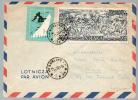 Lettre Par Avion Air Mail Lotnicza Pologne Polska CAD 1-07-1961 Pour Oran Algérie - Tp 1041 Grunwald & 1088 Descente Ski - Cartas & Documentos