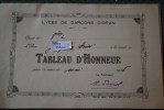 RECOMPENSE TABLEAU D'HONNEUR DU LYCEE DE GARCON D'ORAN ALGERIE EX COLONIE FRANCAISE MOIS DE  MAI 1938 >THEME ECOLE - Other & Unclassified