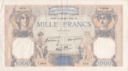 1000  FRANCS,MILLE FRANCS,PARIS,billet De FRANCE,30 Mars 1939,T 6664 Cotée,Cérès Et Mercure - 1 000 F 1927-1940 ''Cérès Et Mercure''