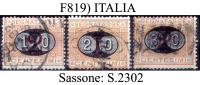Italia-F00819 - 1890/1891 - Segnatasse - Sassone: N.17/19 (o) - Privi Di Difetti Occulti. - Portomarken