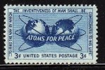 1955 USA Atoms For Peace Stamp Sc#1070 Atom Globe Map Energy - Atoom