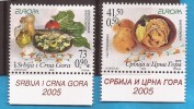 EUROPA 2005 CEPT SERBIA MONTENEGRO JUGOSLAVIA GASTRONOMIA NEVER HINGED - 2005