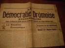 MONTéLIMAR (DRÔME) Journal LA DéMOCRATIE DRÔMOISE N°5-1928 Législatives - Rhône-Alpes