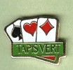 PINS TAPIS VERT CARTES AS PIQUE COEUR CARREAU - Casinos