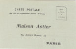 PARIS  -  " Maison Astier "  Buono Gratuito - Card  /  Cartolina Pubblicitaria - Publicity