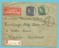 433+529 Op Brief Aangetekend Per EXPRES Met Stempel BOUFFIOULX Naar Duitsland , Met Censuur A.C. - 1936-1951 Poortman