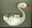 Crochet Cygne  - Salière Confection Au Crochet  Coton Blanc  12 X 12 Cm  TBE - Autres & Non Classés