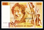 Carte Postale Billet  De "100 F Delacroix  "   Specimen "   UNC - Specimen