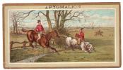 Chromo Ancien .**** A Pygmalion  Paris . Chevaux Cavaliers Rivière... Calendrier 6 Premiers Mois De L'année 1884. - Small : ...-1900