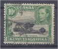 KUT 1938 GEORGE VI LAKE NAIVASHA 10c. Black And Green FU - Kenya, Uganda & Tanganyika