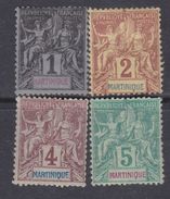 Martinique N° 31 / 34 X  Type Groupe : Les 4 Valeurs Trace De Charnière  Sinon TB - Ungebraucht