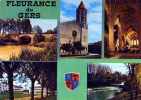 32 FLEURANCE Le Pont L´Eglise Interieur De L´Eglise Le College Les Bords Du Gers, Blason - Fleurance