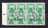 N° 94 1.00 GERBES TAXE LEGENDE REPUBLIQUE FRANCAISE BLOC DE 8 OBL - 1960-.... Afgestempeld