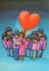 ILLUSTRATEUR SLOBODAN  LA SAINT VALENTIN PARAPLUIE EN FORME DE COEUR - Slobodan