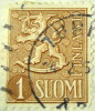 Finland 1954 Heraldic Lion 1 - Used - Oblitérés