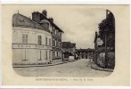 Carte Postale Ancienne Bonnières Sur Seine - Rue De La Gare - Café De La Poste - Bonnieres Sur Seine