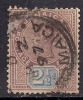 JAMAICA 1889 - 91 QV 2 1/2d PURPLE & BLUE USED STAMP SG 29.(J185 ) - Jamaica (...-1961)