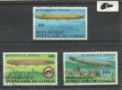 LOT De 3 Timbres De " ZEPPELIN " , De La REPUBLIQUE POPULAIRE DU CONGO - Zeppelins