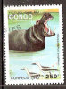 Timbre Congo Y&T N° 976 Oblitéré.Hipoppotamus Amphibius. 250 F. Cote 0.45 € - Oblitérés