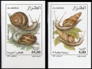 Algeria N° 1344/5 Non Dentelé Les Escargots Rumina Decollata & Helix Aspera - Coquillages