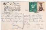 Timbre Yvert N° 464 , 586 / CP, Carte , Postcard Du Caire Pour Les USA - Briefe U. Dokumente