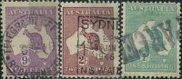 AY0071 Australia 1913 The Kangaroo And Map 3v USED - Gebraucht