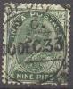 1932  Definitives King George V 9p SG 233 / Sc 135 / YT 113A / Mi 130 Used/oblitere/gestempelt [sim] - 1911-35  George V