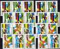 Varianten Senkrecht Fussballclub 1988 Brasilien 2264/7ER, 8xZDs Plus ER-VB ** 29€ FC Fluminense Recife GF Porto Cotitiba - Collections, Lots & Series