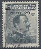 1916 EGEO LIPSO USATO EFFIGIE SOPRASTAMPATO 20 CENT - RR9748 - Egée (Lipso)