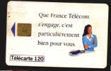 Télécarte 120u Utilisée Luxe   France Télécom S'engage           F612  Du 12/ 1995 - 600 Agences