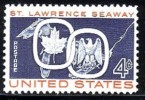 1959 USA Saint Lawrence Seaway Stamp Sc#1131 Great Lake Maple Leaf Eagle Joint - Agua