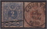 N° 27-28 Oblitérés . - 1869-1888 Lion Couché (Liegender Löwe)