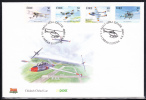 Ireland Scott #1270-1273 FDC Military Aircraft: Bristol F.2b Fighter, Hawker Hurricane, Sud SE Alouette, Vampire - FDC