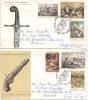 Greece FDC 21-9-1971The Revolution On The Mainland Complete On 2 Covers With Cachet Sent To France - Briefe U. Dokumente