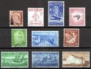 New Zealand 1958, 1959 Issues 10 Stamps Used - Used Stamps