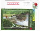 Dam Flood Water Discharge,wanman Hydropower Station,CN 99 Lincang Green Hope Project Advertising Pre-stamped Card - Agua