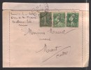 FRANCE 1921 N° Usages Courants Obl. S/lettre Entiére - Cartas & Documentos