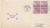 #727 3-cent Peace Proclamation  Block Of 4, Newburgh NY 19 April 1933 FDC First Day Cancel Postmark On Cover - 1851-1940