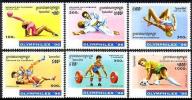 Cambodia 1996 Olympic Games OLYMPHILEX Sports Gymnastics Judo High Jump Wrestling Weightlifting Soccer Michel 1596-1601 - Immersione