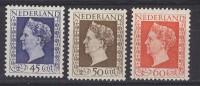 Netherlands 1947 Wilhelmina 45+50+60c MNH(**) - Ungebraucht